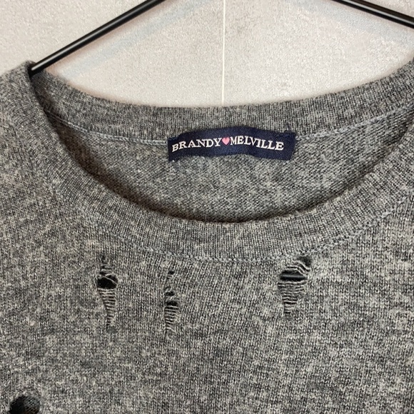 Brandy Melville destructed babydoll sweater - Picture 3 of 6